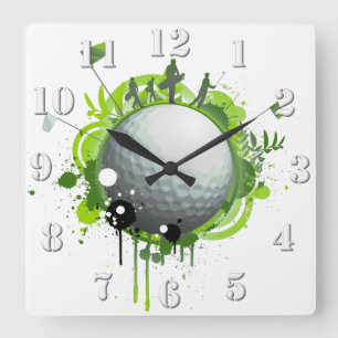 Golf Square Wall Clock