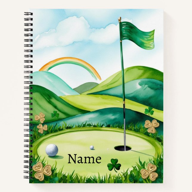 Golf St. Patrick’s Day Golf Course  Notebook (Front)