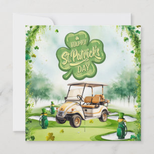 Golf St. Patrick’s Day Watercolor Holiday Card