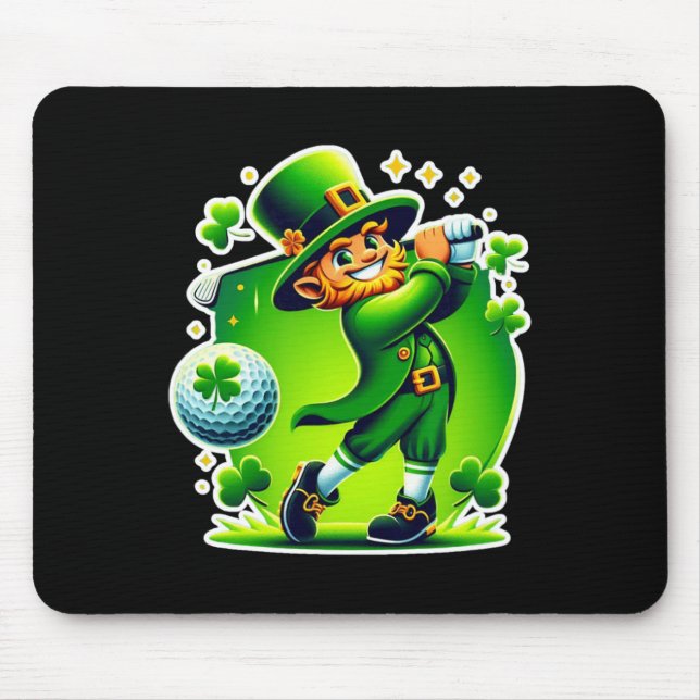 Golf St Patricks Day Golf Irish Golfing 1  Mouse Pad (Front)