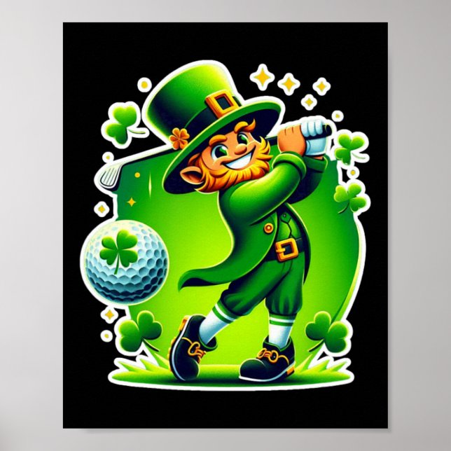 Golf St Patricks Day Golf Irish Golfing 1  Poster (Front)