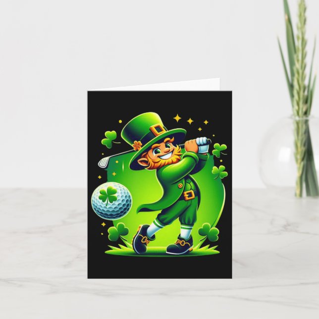 Golf St Patricks Day Golf Irish Golfing  Card (Front)