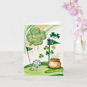 Golf St. Patrick's Day Golf themed for Golfer Card