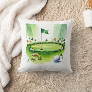 Golf St. Patrick's Day Golf themed for Golfer Cushion