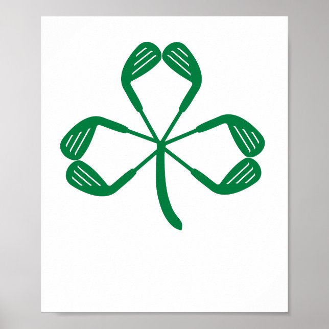 Golf St Patricks Day Shamrock Irish American Poster (Front)
