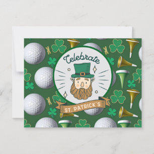 Golf St. Patrick's Day with Golf ball for Golfer Postcard