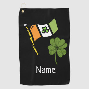 Golf St. Patrrick's Day with Irish flag shamrock Golf Towel