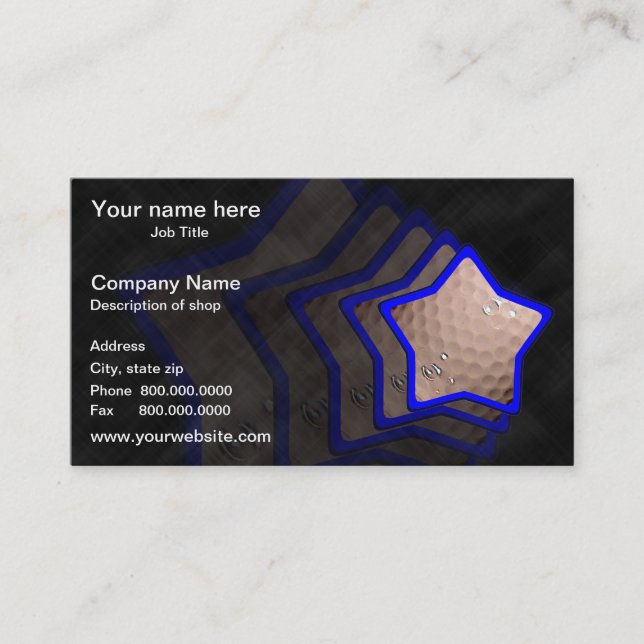 Golf Star Template Business Card (Front)