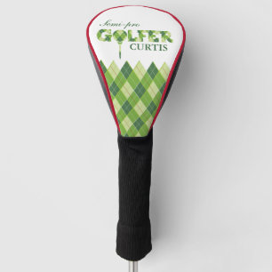 Golf status green golfer argyle personalised cover