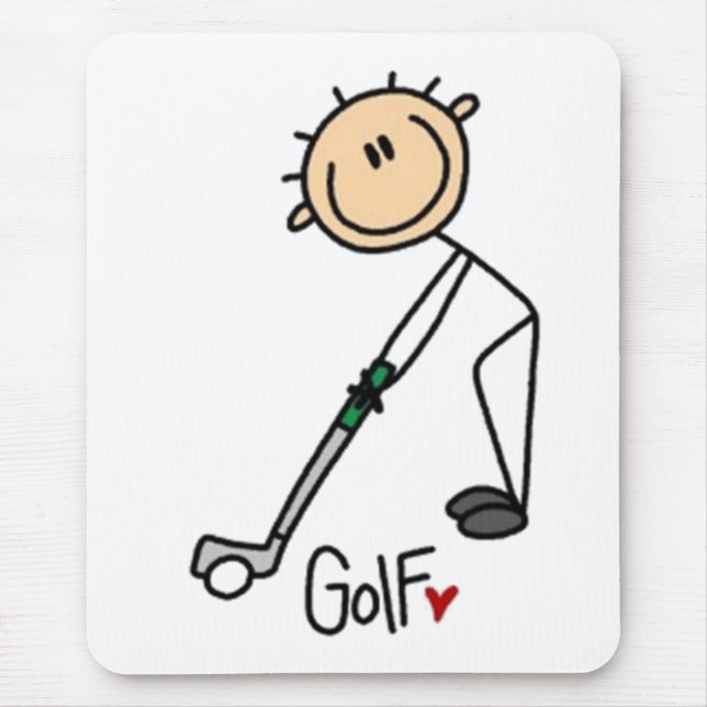 Golf Stick Figure Mouse Pad (Front)