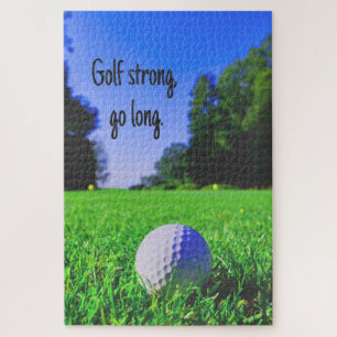 Golf strong go long grass golf ball jigsaw puzzle