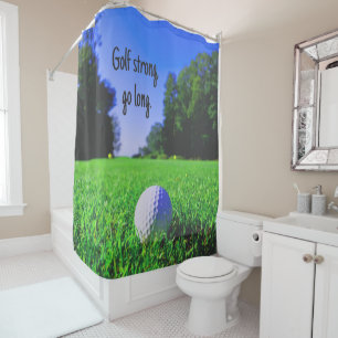 Golf strong go long grass golf ball shower curtain