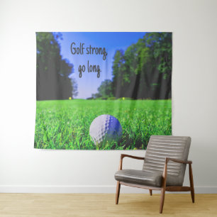 Golf strong go long grass golf ball tapestry
