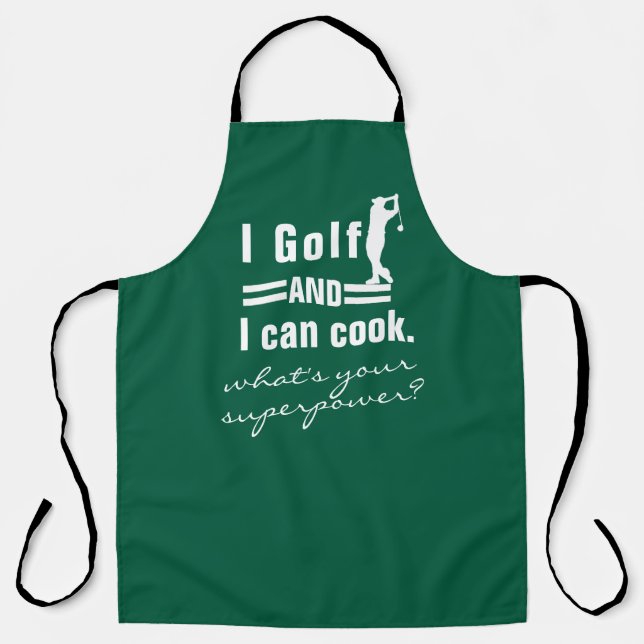 Golf Superpower Apron - Custom BBQ Chef Gift (Front)