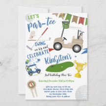 Golf Swing Birthday Invitation Card
