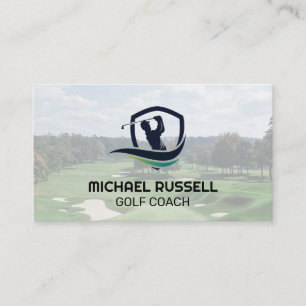 Golf Swing Logo Golf Course Business Card