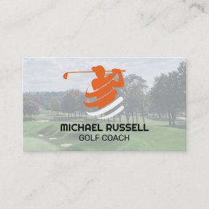 Golf Swing Logo Sports Outdoors Business Card