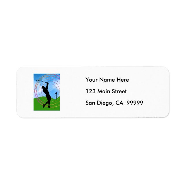 Golf Swing Return Address Label (Front)