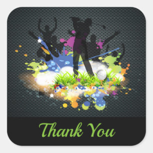 Golf Swing Supporters Personalised Modern Golfer Square Sticker