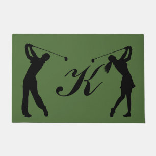 Golf Swinger Customisable Monogram Doormat