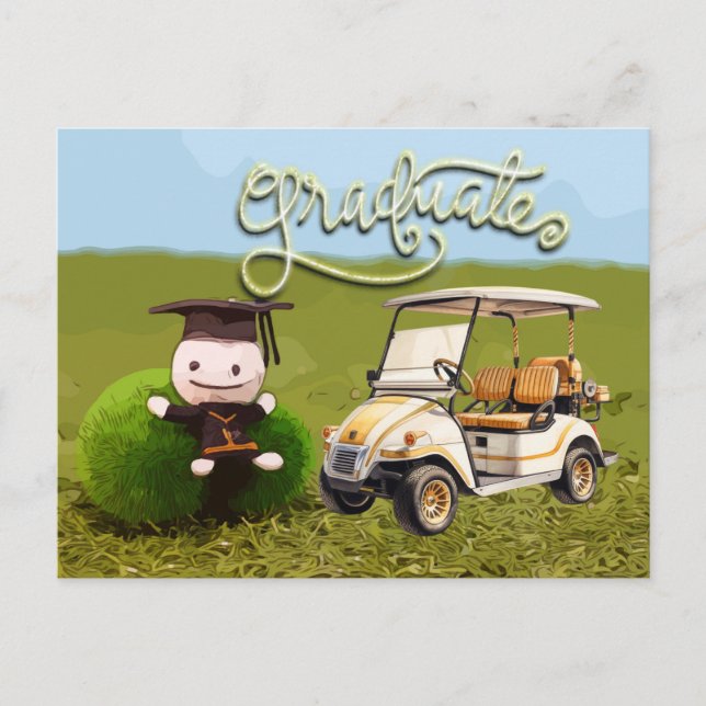 Golf Swinging into Success graduation congrats Postcard (Front)