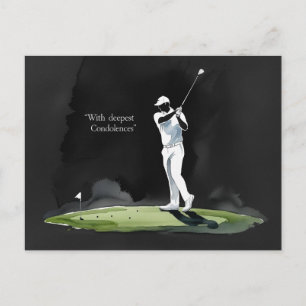 Golf sympathy “With deepest condolences.” Postcard