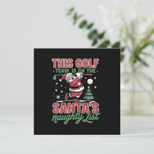 Golf Team Is On Santa's Naughty List Xmas Santa  Invitation