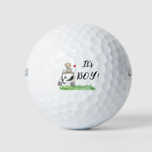 Golf Teddy Bear It's Boy for Baby Shower  Balls