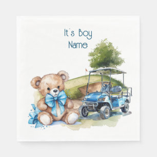 Golf Teddy Bear It's Boy for Baby Shower  Napkins