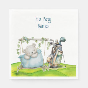 Golf Teddy Bear It's Boy for Baby Shower  Napkins