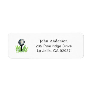Golf Tee Golfers Return Address Label