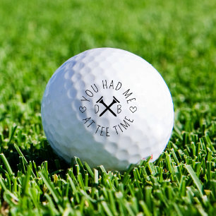 Golf Tee Time Custom Initials Couples Gift Cute Balls