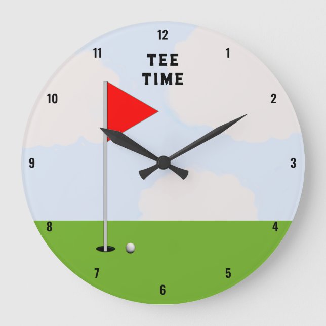 Golf Tee Time Large Clock (Front)