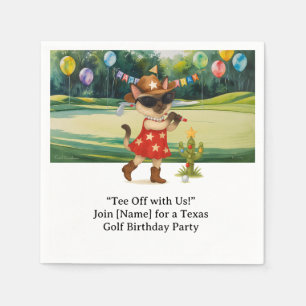 GOLF TEXAS Birthday party for cat lovers Napkin