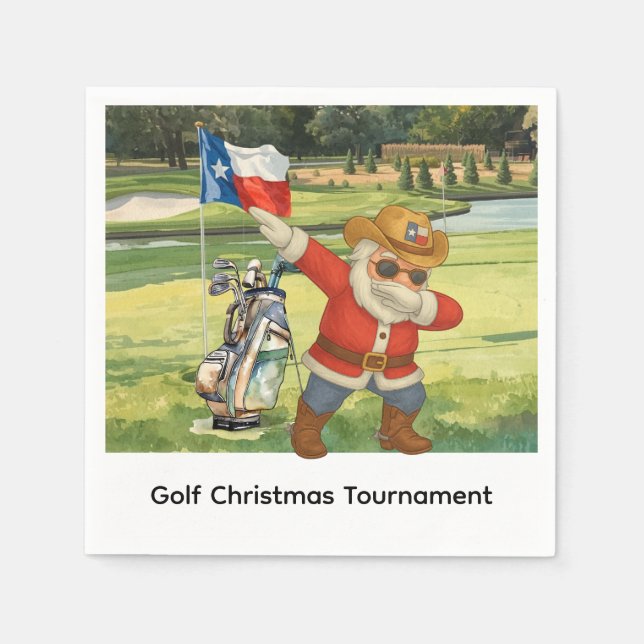 Golf Texas Golfer is Golfing Christmas Party  Napkin (Front)