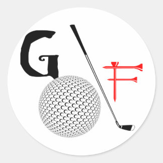 golf text classic round sticker