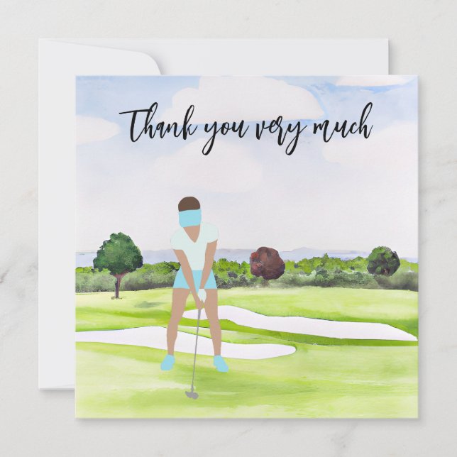 Golf Thank you card for golfer  (Front)