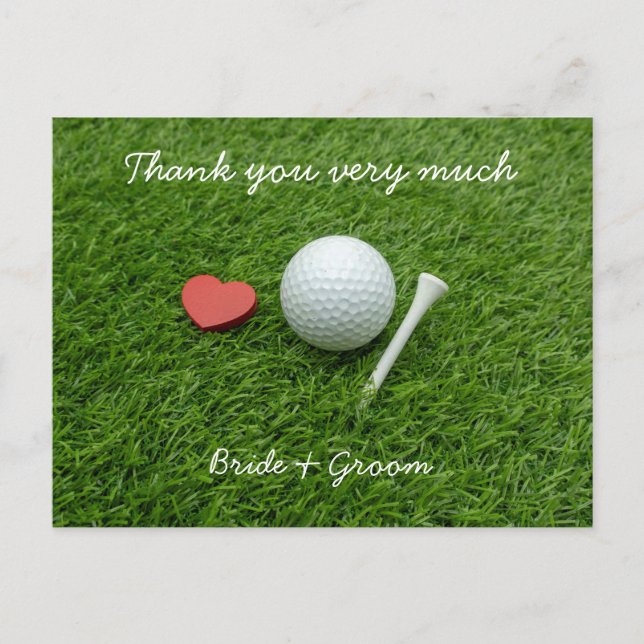 Golf Thank you card for golfer wedding (Front)