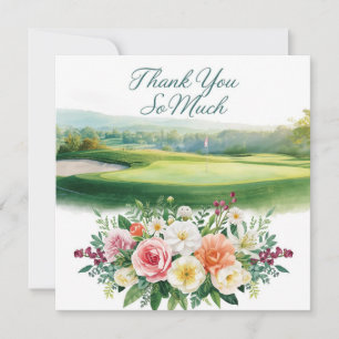 Golf  thank you card golf course watercolor