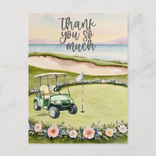Golf  thank you card golf course watercolor