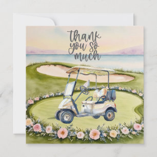 Golf thank you card golf course watercolor