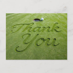 Golf Thank you card to golfer with golf ball 