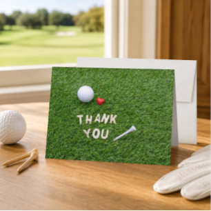 Golf Thank you card with golf ball and tee