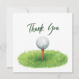 Golf Thank you card with golf ball for golfer 