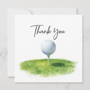 Golf Thank you card with golf ball for golfer 