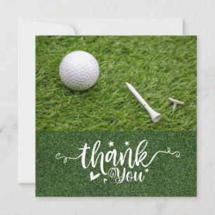Golf Thank you card with golf ball for golfer 