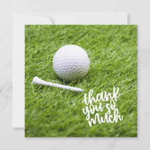 Golf Thank you card with golf ball on green