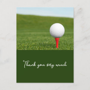Golf Thank you card with golf ball on green