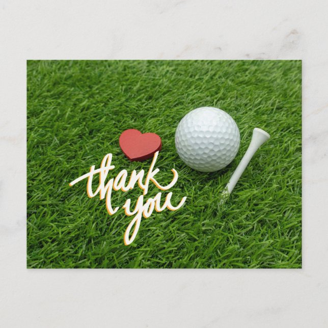 Golf thank you card with golf ball  tee with love (Front)