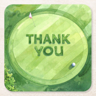 Golf Thank You Coaster Elegant Golf Course